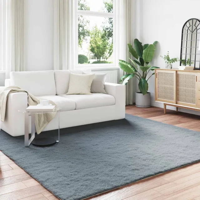 vidaXL Antislip vloerkleed van imitatie konijnenbont OLITE Antraciet, foto 2