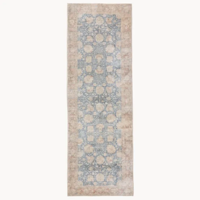 benuta Loper Mara met ornamentpatroon Blauw