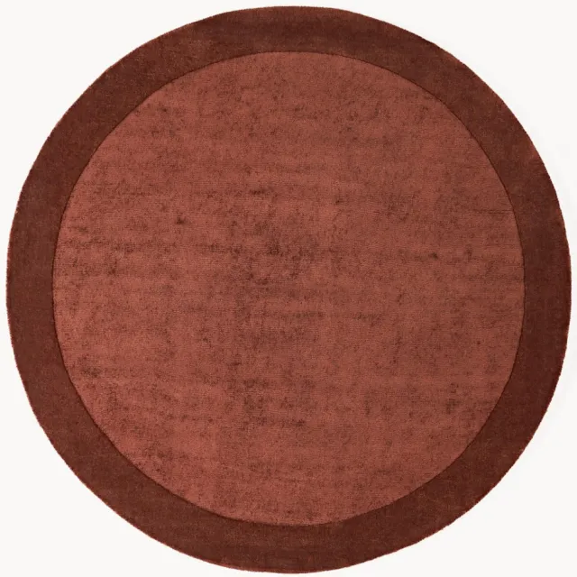 Westwing Collection Rond laagpolig vloerkleed Kari Wijnrood