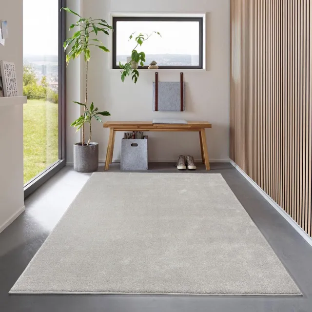 flycarpets Ravenna Effen Vloerkleed Grijs - Tapijt voor Woonkamer - Laagpolig