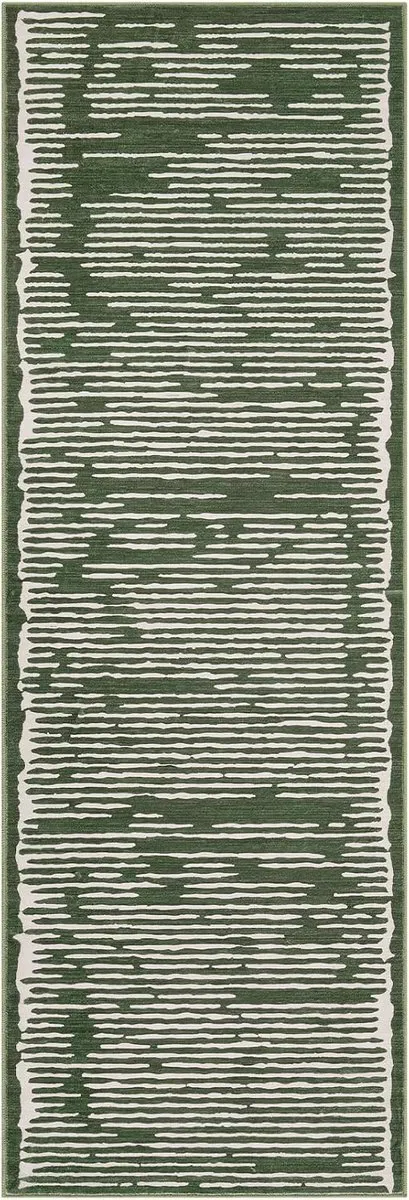 Triumpunpre Vloerkleed wasbaar antislip 80x150 cm groen modern voor gang en keuken