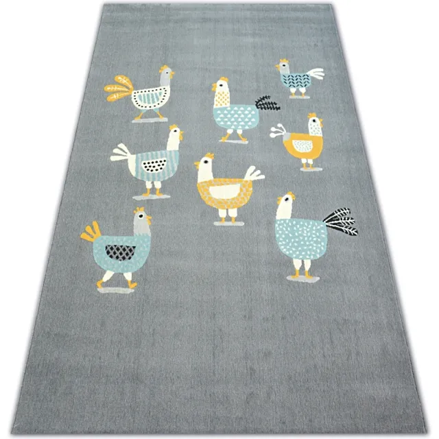 RUGSX Kleden Rugsx Tapijt PASTEL 18413/072 - kip Kippen Haan 120x170 cm Grijs