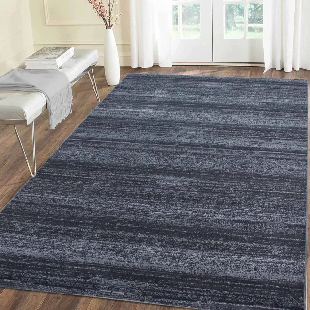 flycarpets Marlon Vloerkleed Effen Gestreept - Grijs - Laagpolig - 240x340 cm
