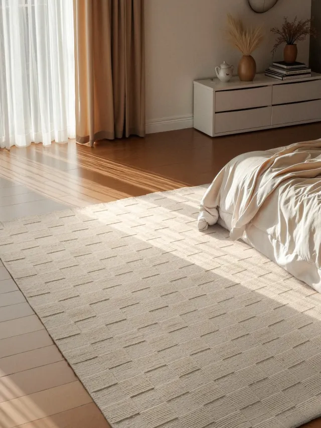 Villeroy & Boch Wollen vloerkleed Scala Blocks - Crème - Natuurlijk Tapijt - Laagpolig - 200x300 cm