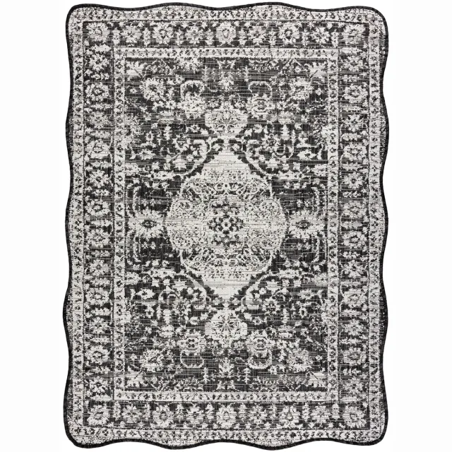 RUGSX Kleden Rugsx ORGANIC 2762 sisaltapijt Ornament, frame zwart / 240x330 cm