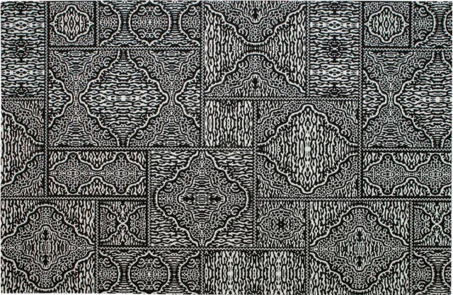 WOOOD Exclusive Renna Vloerkleed - Zwart/Wit - 1x155x230