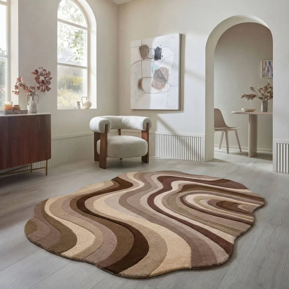 Flair Rugs Envy wollen vloerkleed bruin, foto 2