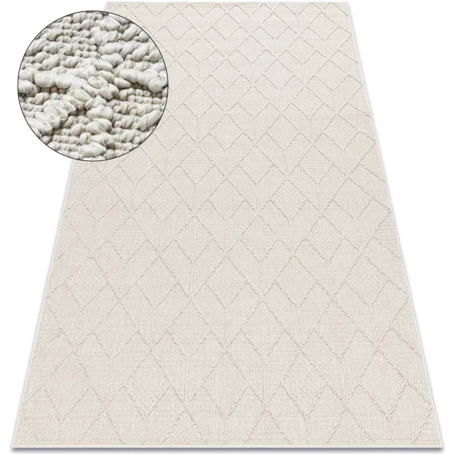 RUGSX Kleden Rugsx Tapijt JERSEY 19231 crème - Geometrisch structure 140x190 cm Beige