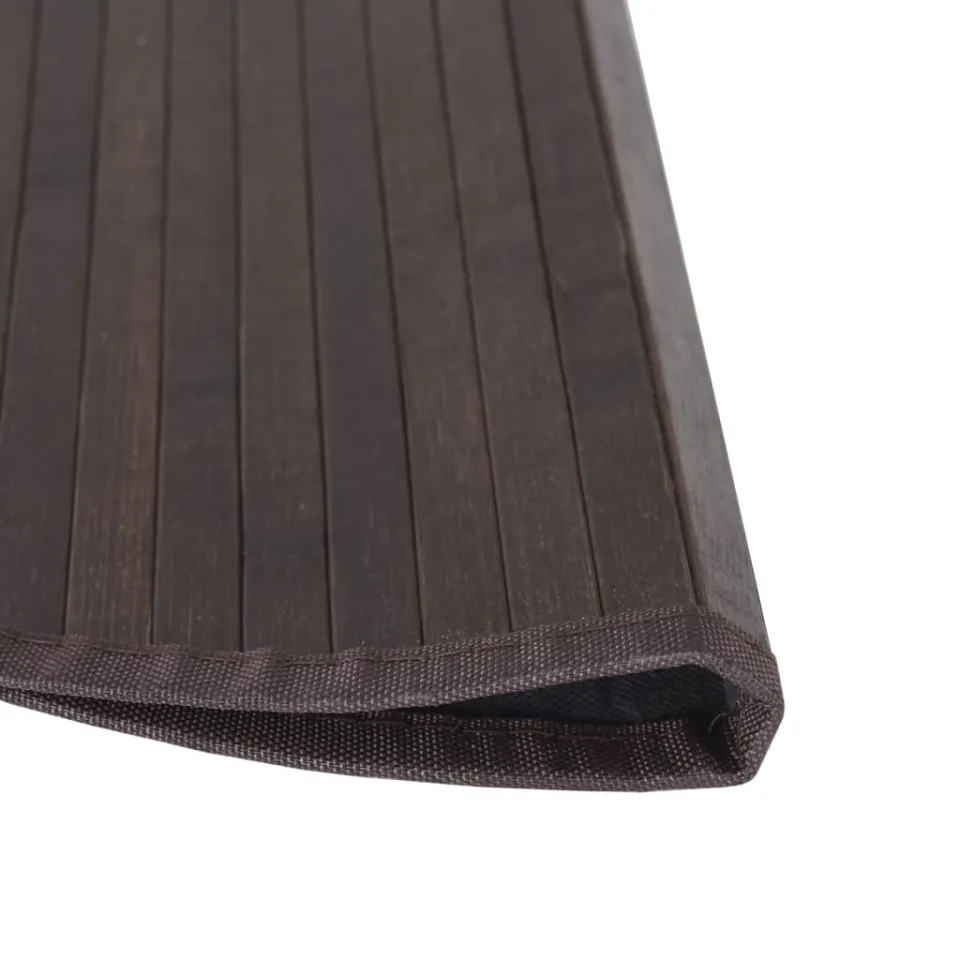 vidaXL Vloerkleed rond 100 cm bamboe donkerbruin bruin, foto 4