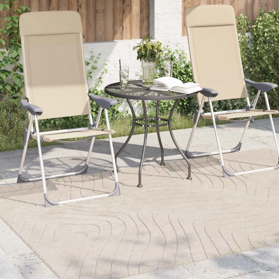 vidaXL Binnen- en buitentapijt PALMERAS Beige 140 x 200 cm Polyester, foto 3