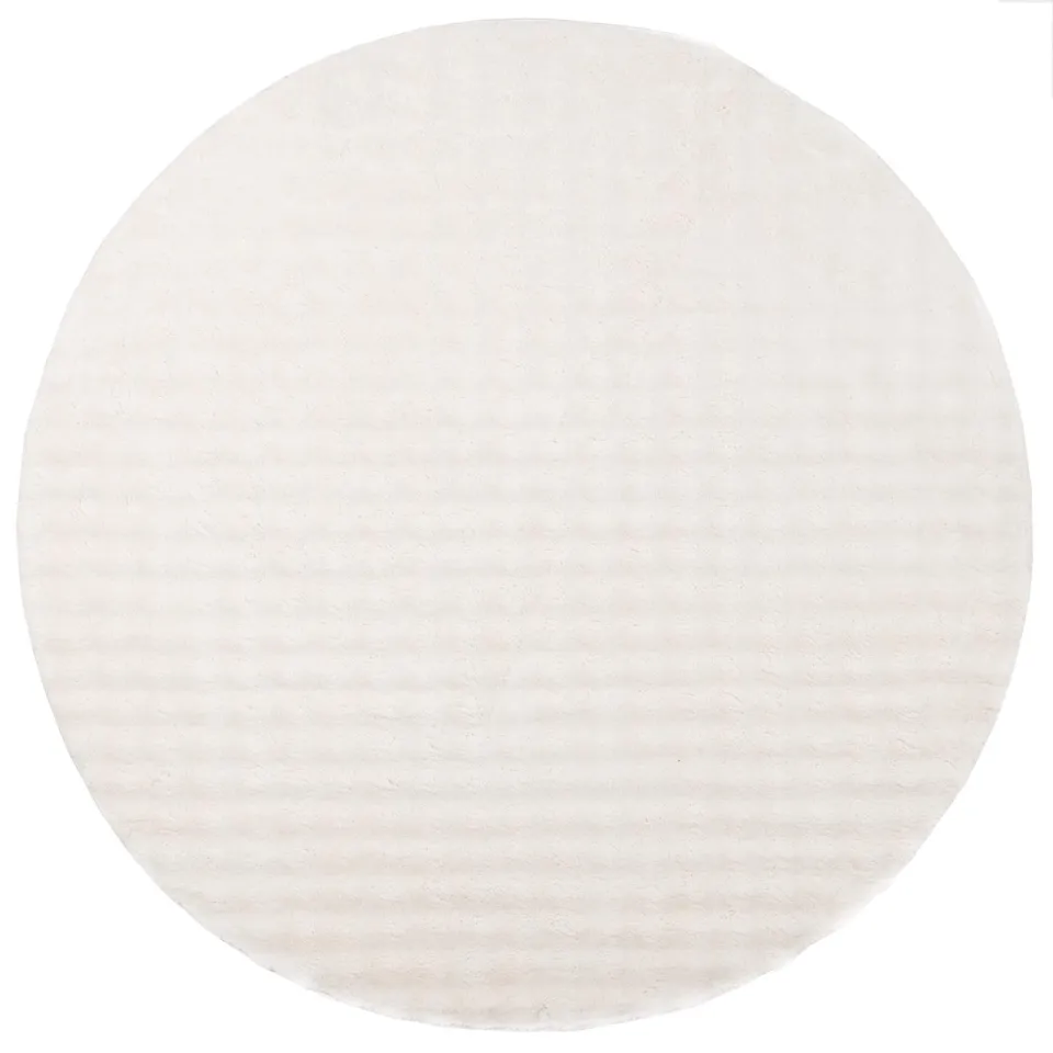 vidaXL Vloerkleden Rond SIROLO Crèmekleurig Ø 120 CM Polyester