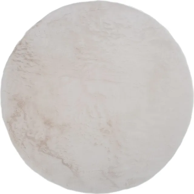 Veer Carpets Vloerkleed Morbido Ivory 2810 - Rond ø200 cm - Extra Hoogpolig Fluffy Vloerkleed in Scandinavische / Hotel Chique Stijl Wit