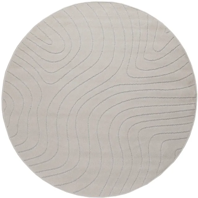 vidaXL Binnen- - en - buitenkleed - PALMERAS - Crème - Ø - 200 - CM - Polyester