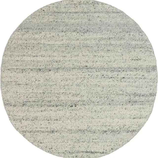MOMO Rugs Sten Grey Rond Vloerkleed - 200 rond - Rond - Laagpolig,Rond,Structuur Tapijt - Industrieel - Grijs, Wit, Zwart