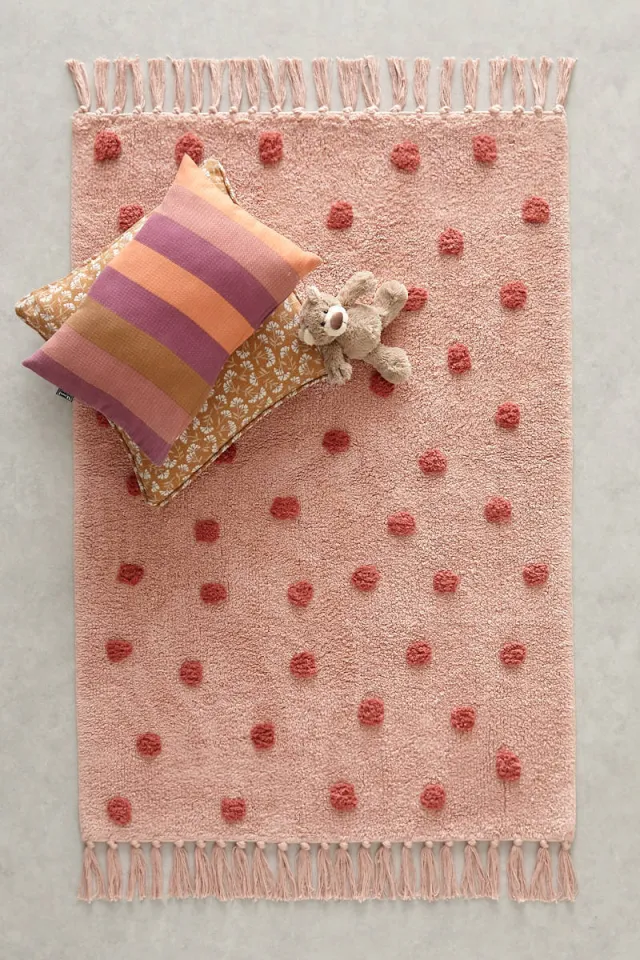 NOUS Kids kindervloerkleed Dots roze
