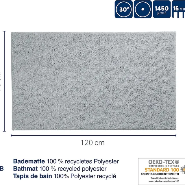 Kela Badmat, 120 x 70 cm, Polyester, IJs Blauw - Kela | Maja