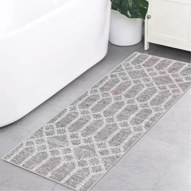 Unyqoos Stijlvolle en Wasbare Tapijtloper met Antislip voor Diverse Ruimtes Boho Grijs