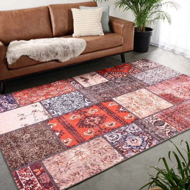Heritaged Patchwork vloerkleed - Fade No.1 rood/multi 190x290