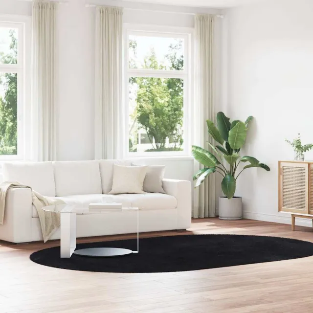 vidaXL Hoogpolig vloerkleed NAVARRA 300x200 cm polyester zwart