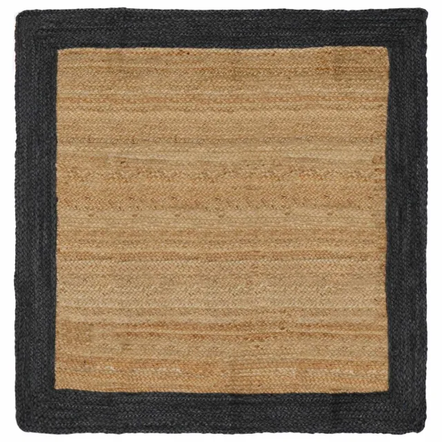 vidaXL Gebied Tapijt Donkergrijs en Natuurlijk 120 x 120 cm Jute