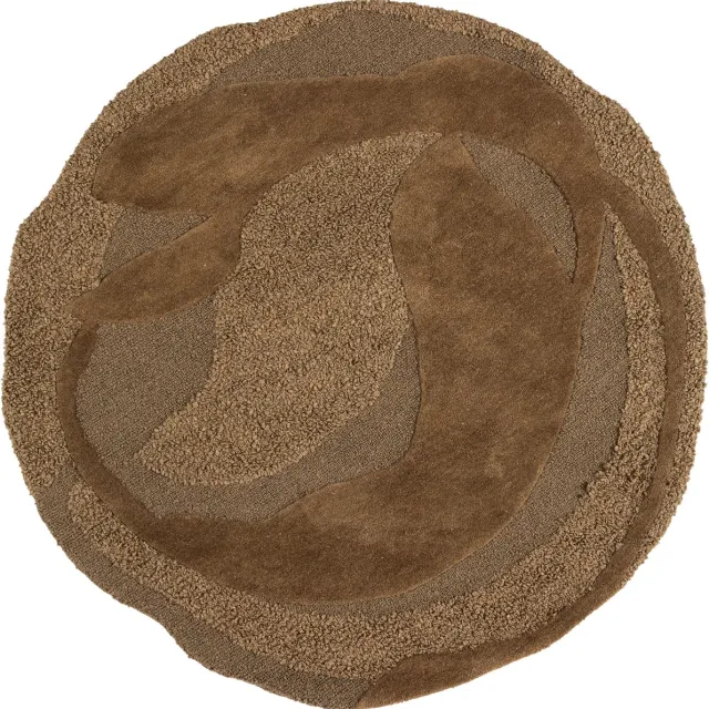 WOOOD Orvi rond vloerkleed bruin
