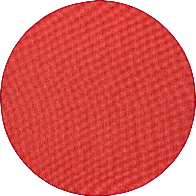 Snapstyle Vloerkleed Sisal Natuur Rond Rood