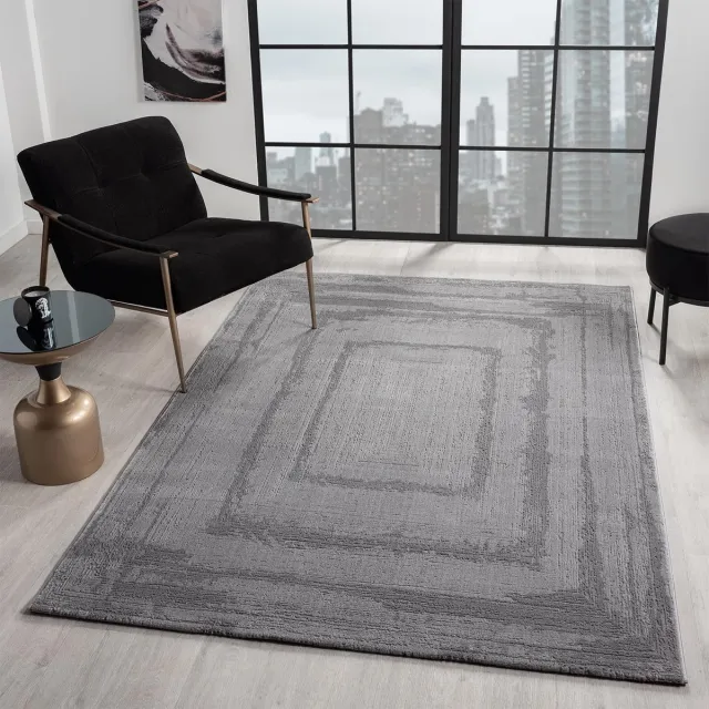 Ibenzoa Modern en Stijlvol Vloerkleed met 3D Effect voor Elke Kamer - Grijs, 120 x 170 cm