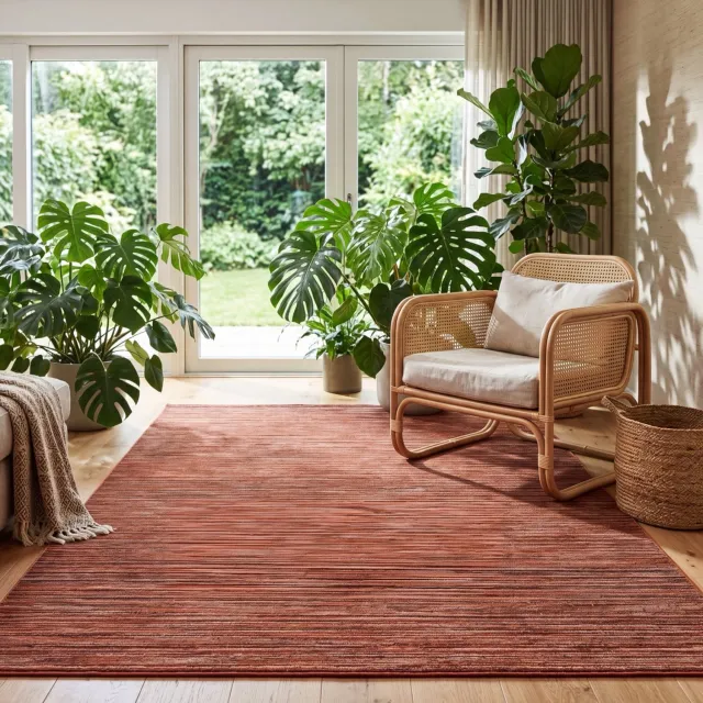 Acsento Origin Brick Vloerkleed - 230 x 340 cm - Oranje - Rechthoekig - Polyester - Woonkamer, Eetkamer, Slaapkamer - Strepen - Modern, Boho