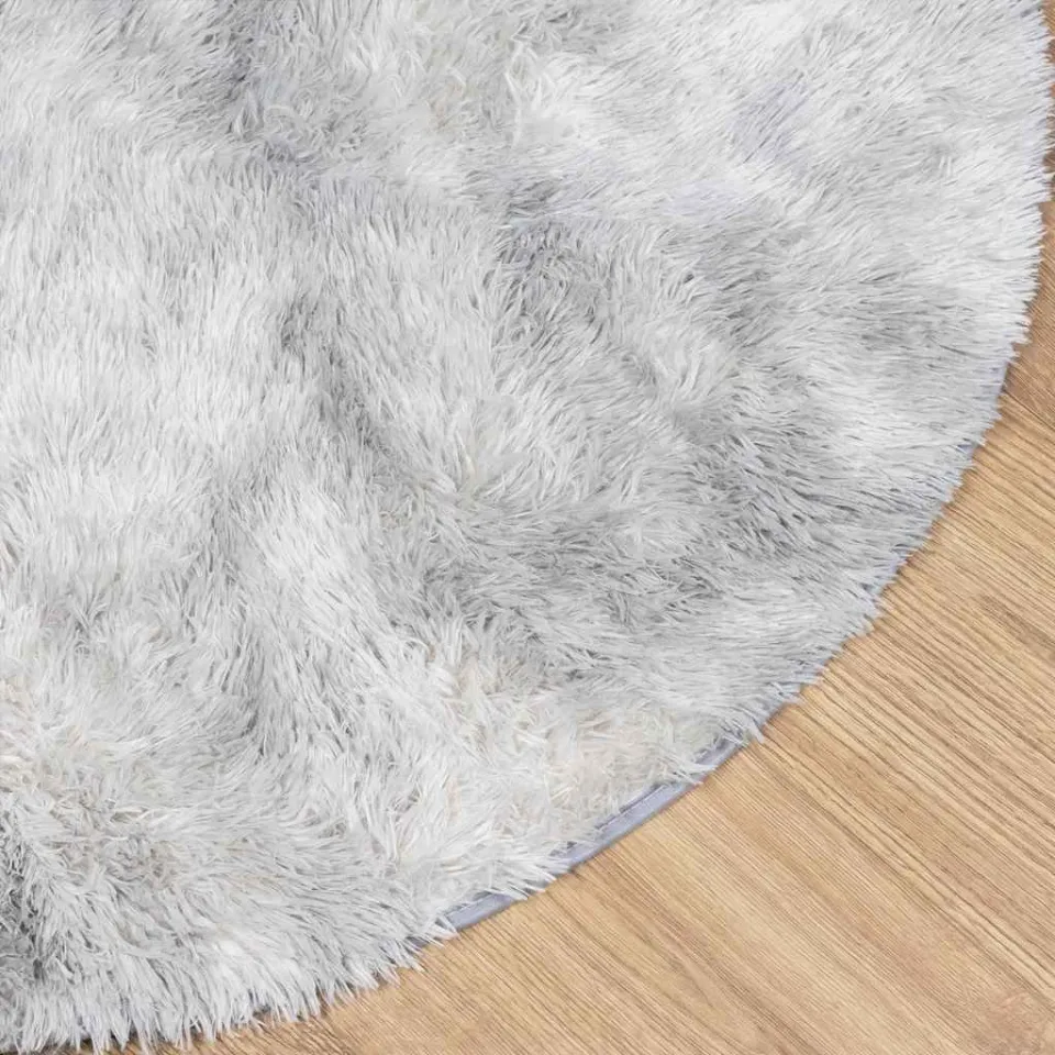 vidaXL Hoogpolig vloerkleed NAVARRA 240x240 cm polyester zilvergrijs, foto 4