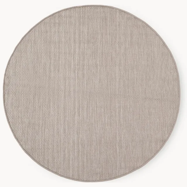 Westwing Collection Rond dubbelzijdig in- & outdoor vloerkleed Whitby Bruin