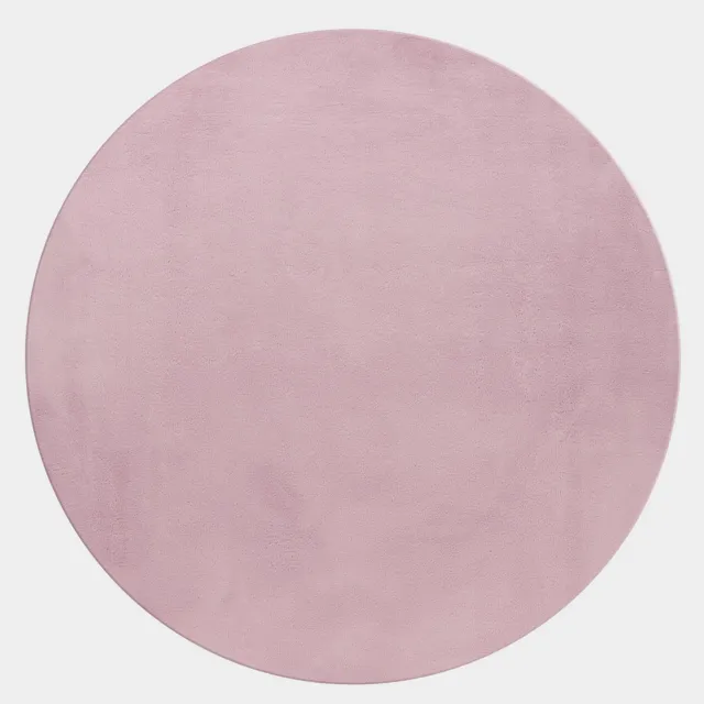 Moonay POUFFY Fluffy Vloerkleed Rond Roze Ø 120 cm - Hoogpolig 30 mm Shaggy Tapijt - Zacht Polyester