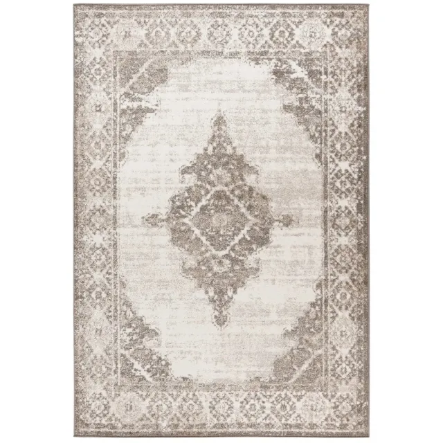 Dutch XXL Vintage Vloerkleed | Tapijt | Milas | Medaillon | Zilver/Beige Zilver / Beige
