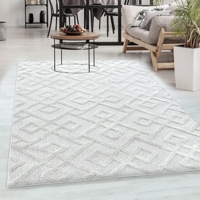 flycarpets Sofia Vloerkleed Modern - Crème - Laagpolig Tapijt Woonkamer - 140x200 cm