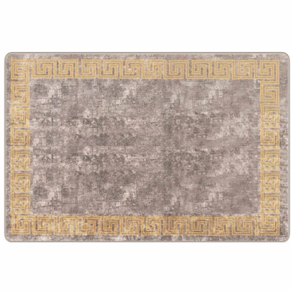 vidaXL Vloerkleedloper MARSA Grijs en Goud 100 x 150 cm