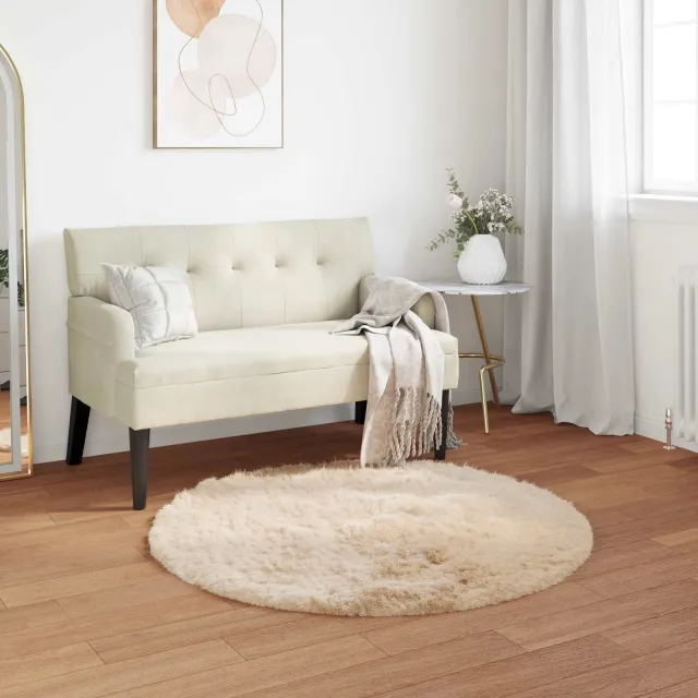 vidaXL Tapijt van imitatie TAFALLA Beige Ø 120 cm Polyester, foto 2