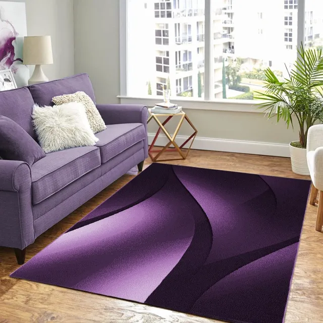 flycarpets Marlon Vloerkleed Modern - Paars - Laagpolig - 80x300 cm