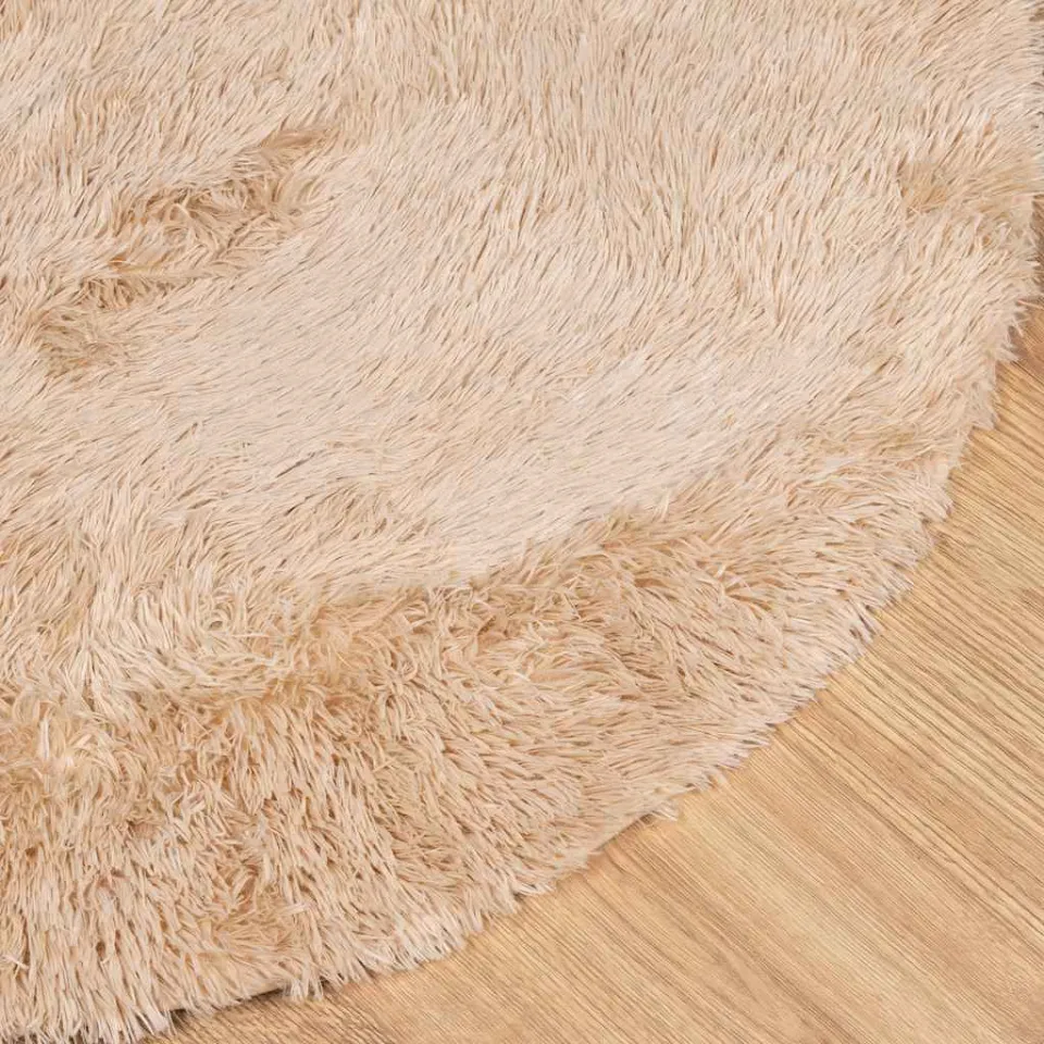vidaXL Hoogpolig vloerkleed NAVARRA 200x200 cm polyester beige, foto 4