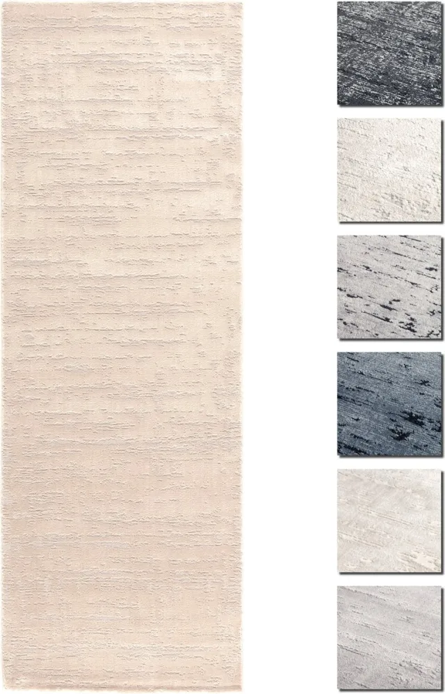 TESSO LIVING Modern Laagpolig Vloerkleed – 80 X 300 cm – Beige – Premium Woonkamer Tapijt – Geschikt voor Vloerverwarming