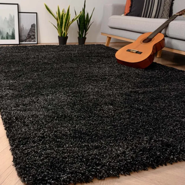 Tapeso Hoogpolig vloerkleed - Shaggy Grand antraciet 280x380