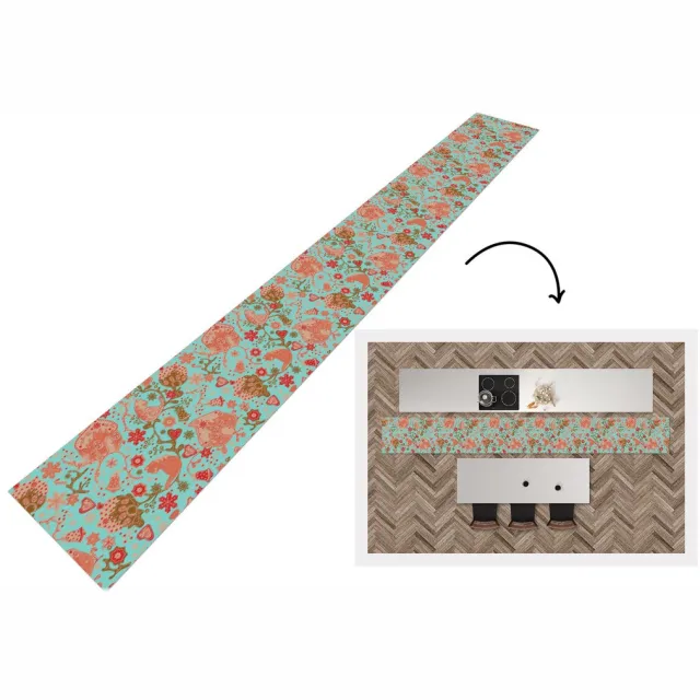 KitchenYeah Keukenloper - Keukenmat - Peperkoekhuisje - Bloemen - Katten - Sneeuwvlok - Patronen - Keuken vloerkleed multicolor, foto 3