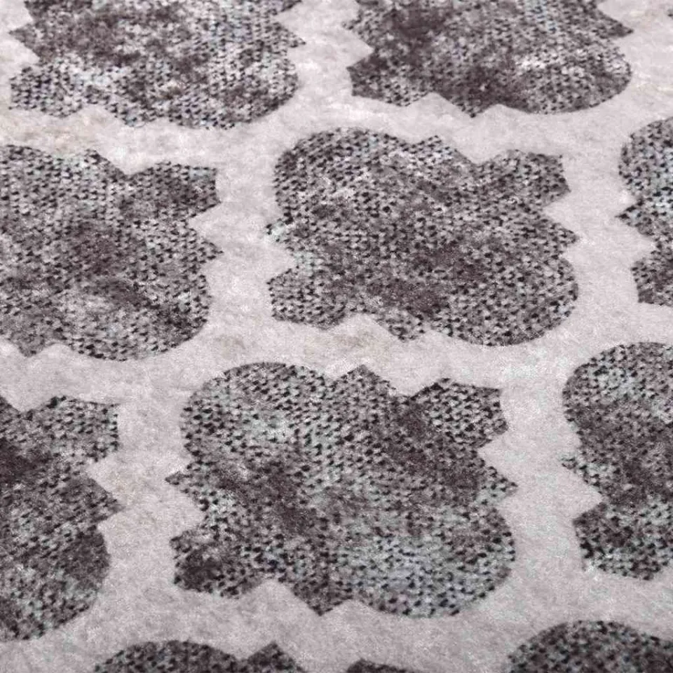 vidaXL Vloerkleed wasbaar 160x230 cm grijs en wit, foto 2