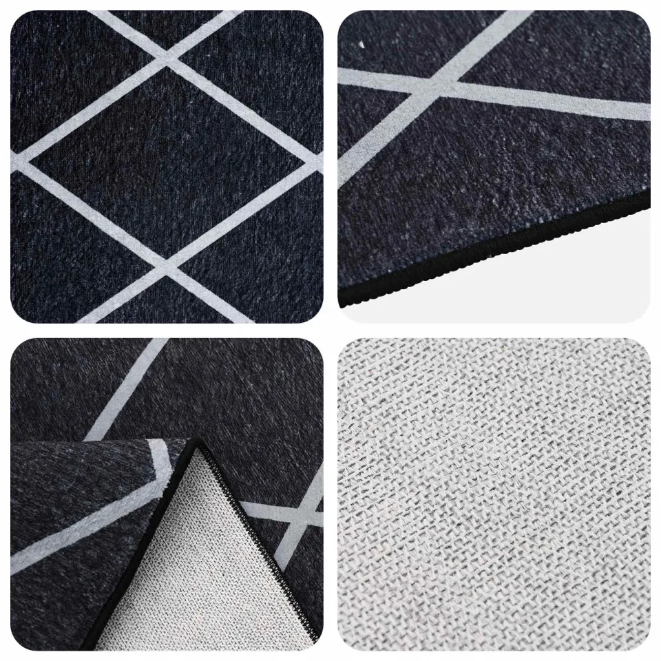 vidaXL Vloerkleed ORIZ Zwart diamantpatroon 140 x 200 cm, foto 4