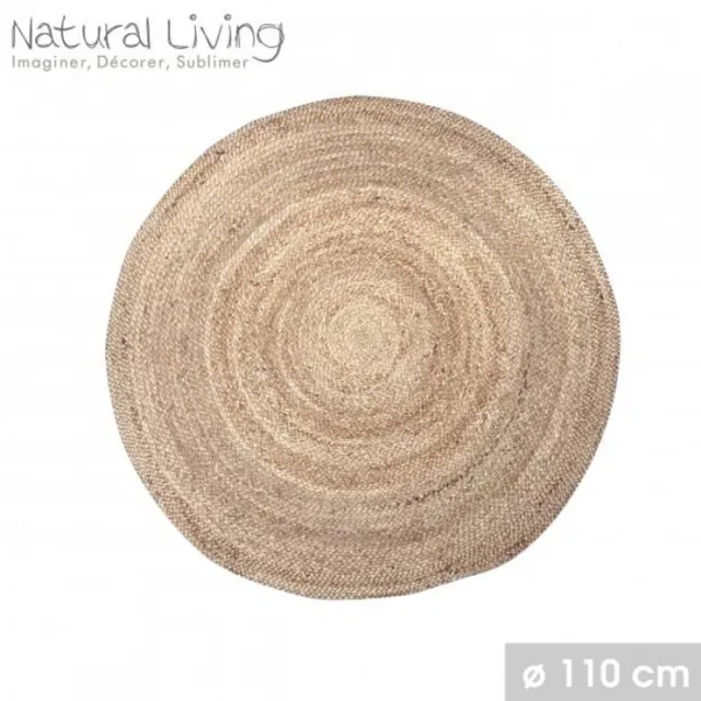 Urban Living "NATURAL LIVING" VLOERKLEED 100% NATUURLIJKE JUTE Ø 110 CM