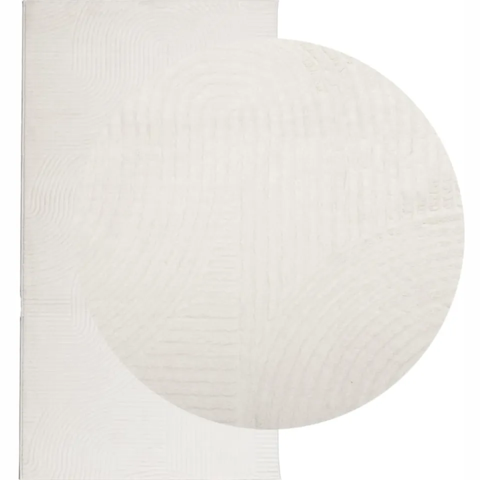 vidaXL Vloerkleed IZA laagpolig Scandinavisch 80x150 cm crèmekleurig