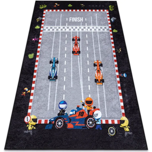 RUGSX Kleden Rugsx JUNIOR 52108.801 tapijt wasbaar Race, formule 1 200x290 cm Grijs