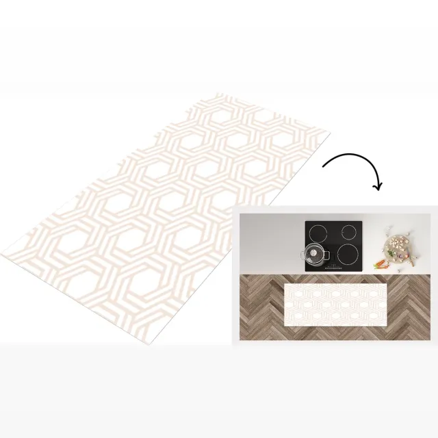 KitchenYeah Keukenloper - Loper keuken - Design - Geometrie - Patroon - Keukenloper vinyl Multicolor