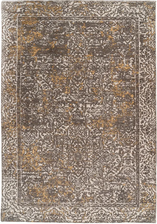 Padiro design laagpolig vloerkleed 160 x 230 cm - donkerbeige - modern abstract ontwerp - voor vloerverwarming - van polyester en katoen