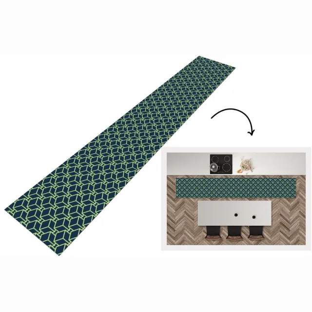 KitchenYeah Keukenloper - Keukenmat - Patronen - Kubus - 3D - Keuken vloerkleed Multicolor