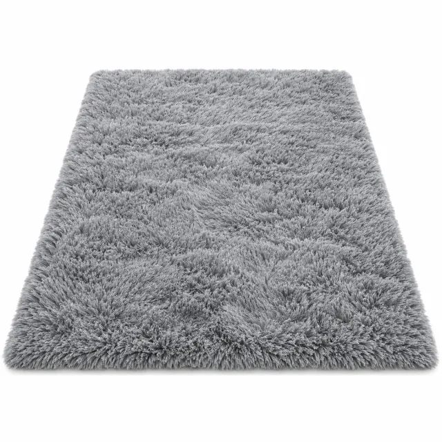 ITRONIQ Vloerkleed 160x230 cm – Modern Hoogpolig Vloerkleed – Zacht Pluche – Antislip – Shaggy Vloerkleed Woonkamer – Grijs
