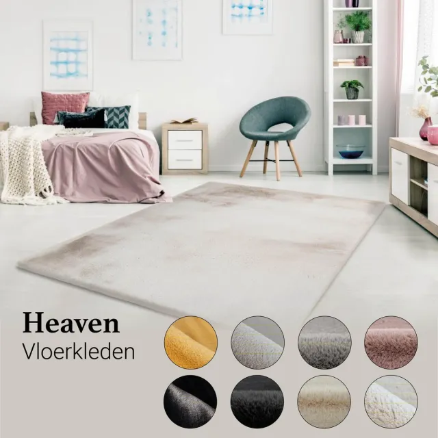 Tapijtenmagazijn Lalee Heaven - Vloerkleed - Tapijt – Karpet - Hoogpolig - Superzacht -comfy Fluffy - rabbit fur- 200x290 cm beige